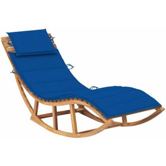 vidaXL Tumbona Mecedora Con Coj&iacute;n Madera Maciza De Teca Vidaxl