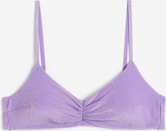 H&M Wattiertes Bikinitop - Purple