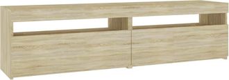 vidaXL Vidaxl - Muebles De Tv Con Luces Led 2 Unidades Roble Sonoma 75x35x40 Cm