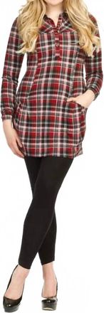 Papillon Plaid Dress With Pockets In Red