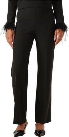 Ana Alcazar Broeken No Feathers - Dames - Straight fit broeken - Zwart - XL - Leer - Broeken