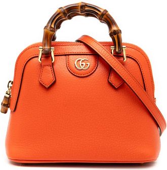 Gucci Pre-owned Gucci Mini Dollar Calfskin Bamboo Diana Dome Satchel Ladies 715775 520981