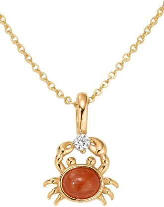 Made by Mary Crab Charm Necklace in Gold Vermeil at Nordstrom, Size 16