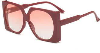 Generic Large Frame Mens Outdoor Sunglasses Commuter Sports Womens Vacation Sun Glasses(Red)