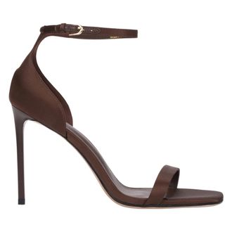 Estro & Luminara Satin High Heel Sandals - female - Estro - High Heel Sandals - Brown - 7 UK - Shoes
