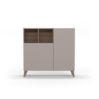 HERDASA Zapatero melamina nogal puertas arena 87x90x27 cm