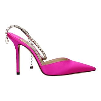 Jimmy Choo London Saeda 100 Satin Pomp - Dames - Schoenen - Roze - Maat: 41 1/2 EU Satijn