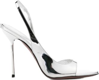 PARIS TEXAS Silver Lidia Slingback Heels