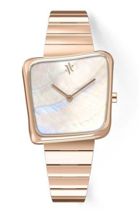 Vanna Nebula Gemstone Watch in White Pearl-Rose Gold at Nordstrom