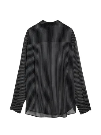 032c Pinstriped Shirt - Black