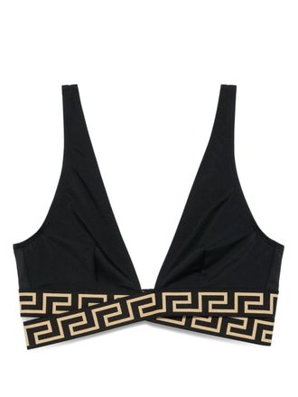 Versace Greca-detailing bikini top - Black