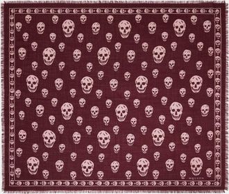 Alexander McQueen Skull fringed silk scarf