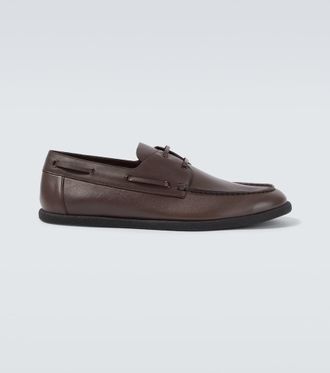 The Row Leather boat shoes
