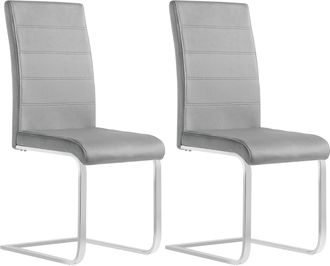 Woltu 2x Sillas De Comedor Silla Ergon&oacute;mica Para Oficina Y Casa Silla En Forma De C Con Respaldo Alto Silla De Cocina Moderna Y Chic Terciopelo Gris Oscuro 