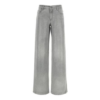 Ermanno Scervino Wide Jeans, female, Gray, 2XS, Rhinestone Jeans