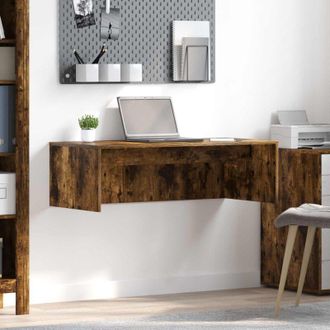 vidaXL vidaXL Scrivania a parete Rovere fum&eacute; 100 x 45 x 30 cm