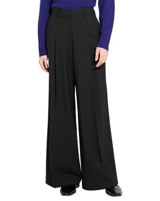 Theory Wide Pleat Trouser Wool-Blend Pant