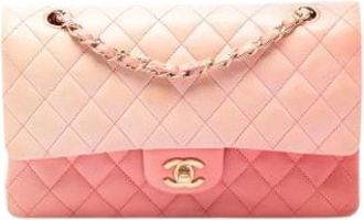 Chanel Pre-owned Double Flap Shoulder Bag - Dames - Vintage Schoudertas - Roze - ONE Size - Leer - Vintage