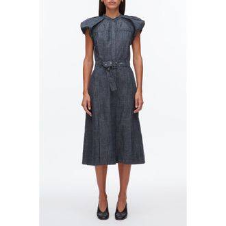 3.1 Phillip Lim Short Sleeve Denim Dress in Washed Indigo at Nordstrom, Size 10