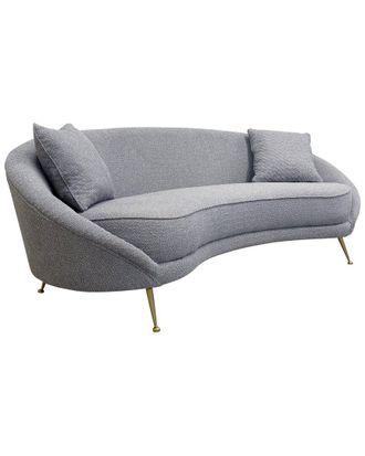 Pasargad Home Luna Collection Textured Fabric Curved Sofa