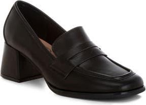 London Rag Sutapa Penny Strap Flared Block Heel Loafer in Black at Nordstrom Rack, Size 8.5