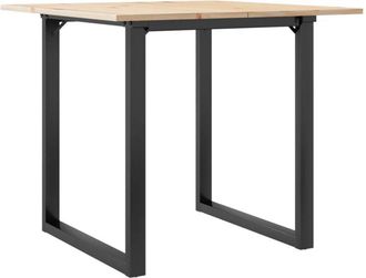 vidaXL Vidaxl - Mesa de comedor marco o madera maciza pino y acero 80x80x75 cm