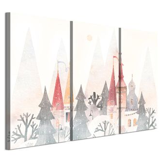 OEM Cuadro Sobre Lienzo Italiano De 90 X 60 Cm, Tr&iacute;ptico - Estilo Escandinavo - Naturaleza Cuadro Sobre Lienzo Italiano De 120 X 80 Cm, Tr&iacute;ptico - Estilo 