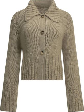Khaite Takeo Cardigan - Dames - Truien - Beige - Maat: S Zijde