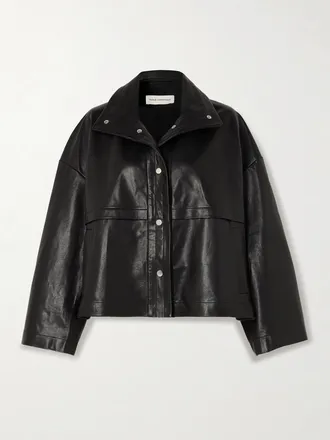 Nour Hammour Giacca Oversize In Pelle Testurizzata Park - Nero