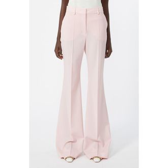 Sportmax Hangar Virgin Wool Flare Leg Trousers in Antique Rose at Nordstrom, Size 10