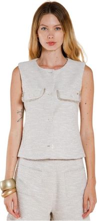 Mason's Giselle Blazer - Dames - Gillet - Beige - M - Katoen - Kostuums