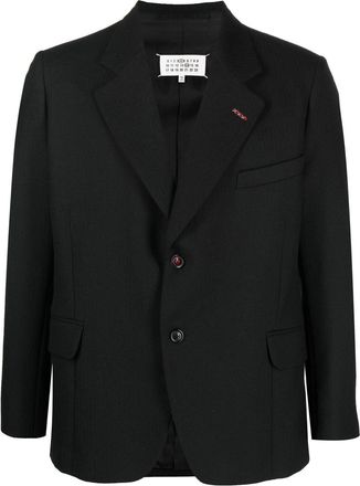 Maison Margiela single-breasted wool blazer - men - Cotton/Acetate/Viscose/Wool - 54 - Black