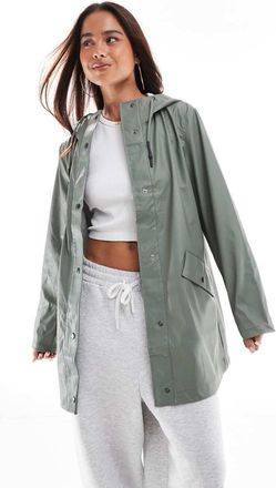 Only hooded raincoat in light green