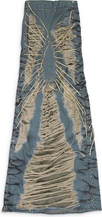 Who Decides War by Ev Bravado BLUE LACED WINDOW MAXI SKIRT