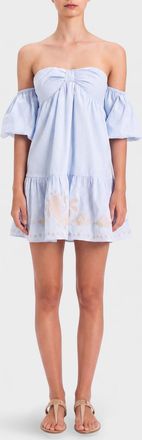 Twin-Set Abito mini in cotone con ricamo