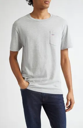 Noah Core Logo Cotton Pocket T-Shirt in Heather Grey at Nordstrom, Size Xx-Large