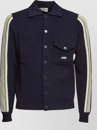 Autry knitted jacket main man striped sleeves