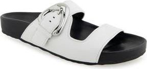 Aerosoles Lemon Flatform Slide Sandal in Bright White Pebbled Leather at Nordstrom Rack, Size 7.5