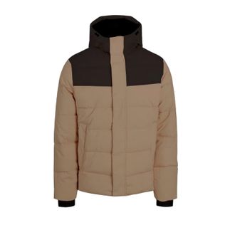 Jack & Jones Jack And Jones Heren pufferjack met capuchon, geribd en in kleurblokken (Servies)