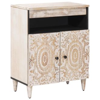 vidaXL Aparador Con Puerta 60 X 33,5 X 75 Cm Madera De Mango Maciza Vidaxl