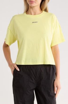 DKNY Metallic Bubble Logo Cotton T-Shirt in Lemon Light at Nordstrom Rack, Size X-Small
