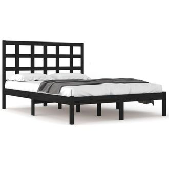 Berkfield Home Bed Frame Black Solid Wood 200x200 cm