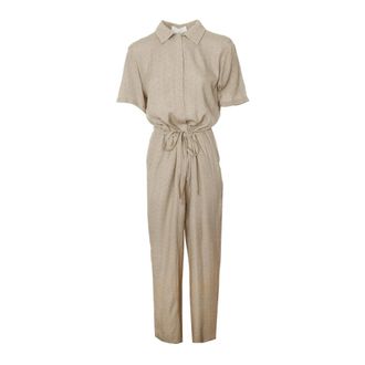 YaYa Wide Leg Jumpsuit with Short Sleeves and Buttons - female - YAYA - Jumpsuits - Gray - XS - Jumpsuits & Playsuits
