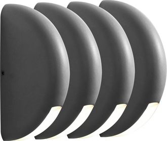 ETC Shop Set Di 4 Luci Da Parete Per La Casa, Faretti Da Esterno, Lampade In Un Set Che Include Lampadine A Led