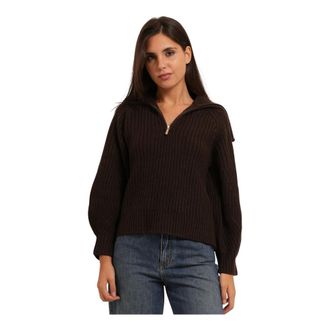 A|X Armani Exchange Truien & Vesten, Dames, Bruin, L, Wol, Half-zip Pullover