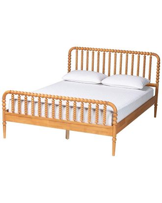 Baxton Studio Lucera Mid-Century Queen Size Bobbin Bed