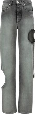 Off-white Spray New Meteor Jeans - Dames - Loose Fit Jeans - Grijs - W28 - Katoen - Jeans