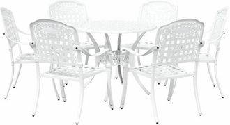 vidaXL Garden Dining Set 7 pcs White Aluminium vidaXL