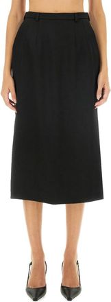 Dolce & Gabbana Black Solid Midi Skirt