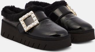 Roger Vivier Viv Winter platform leather mules